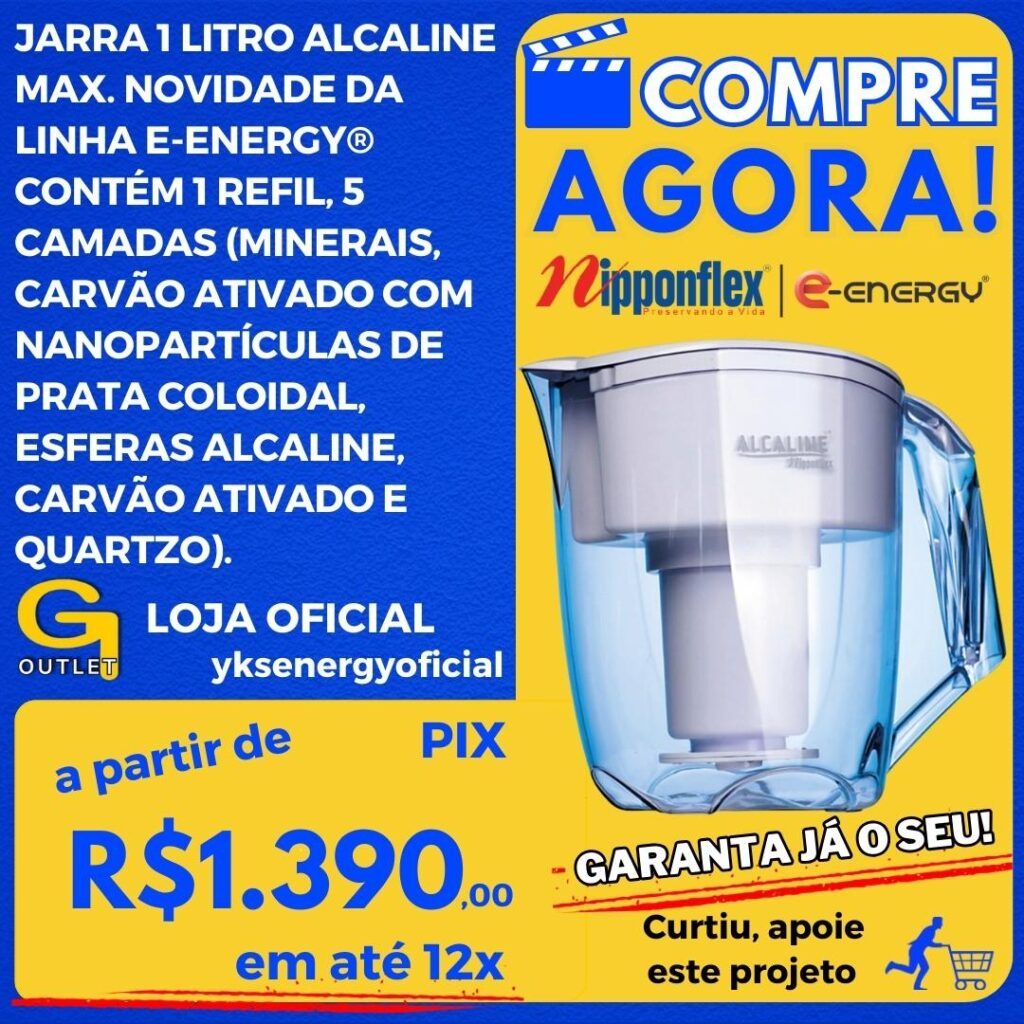 jarra 1 litro alcaline max novidade nipponflex