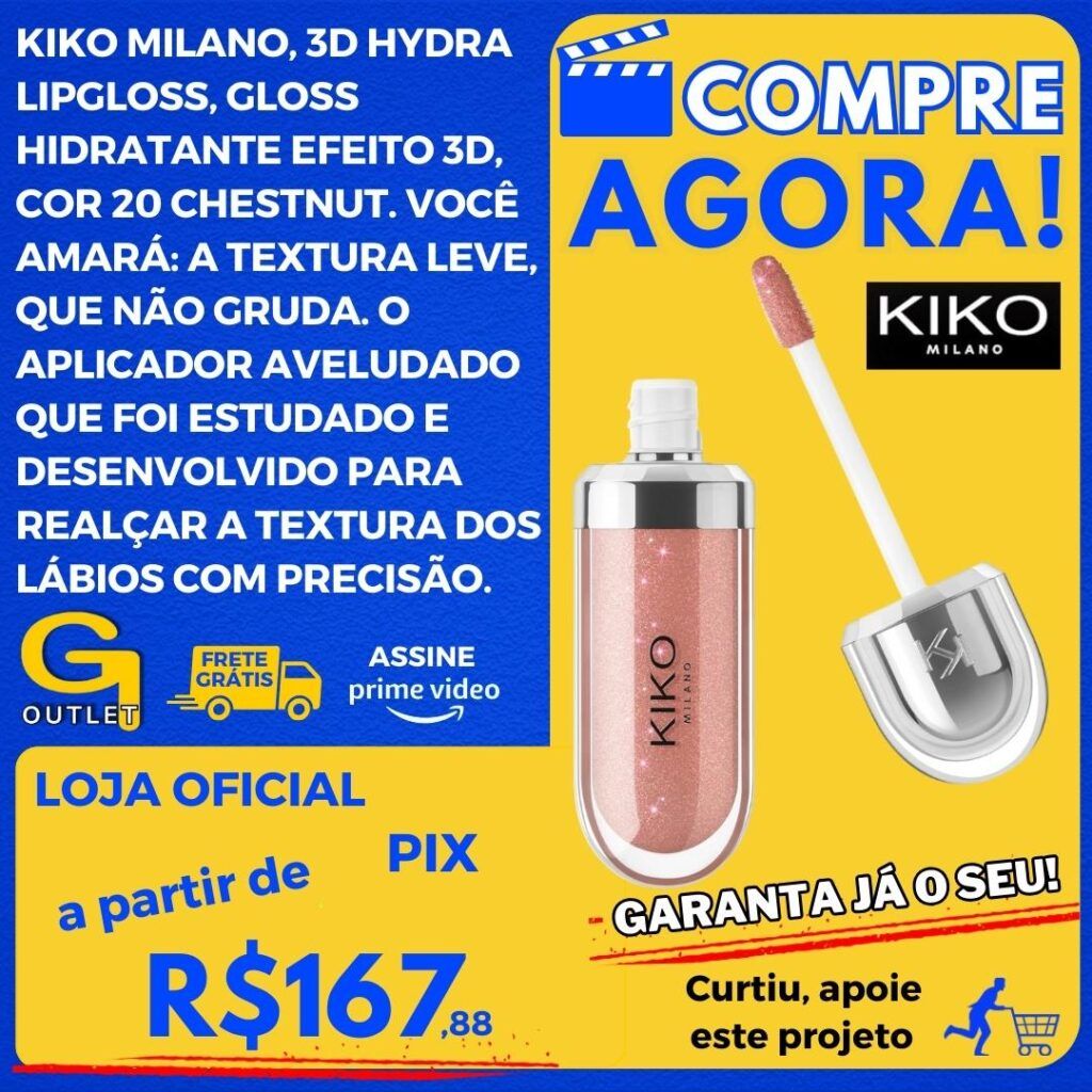 kiko milano 3d hydra lipgloss hidratante de textura leve e não gruda