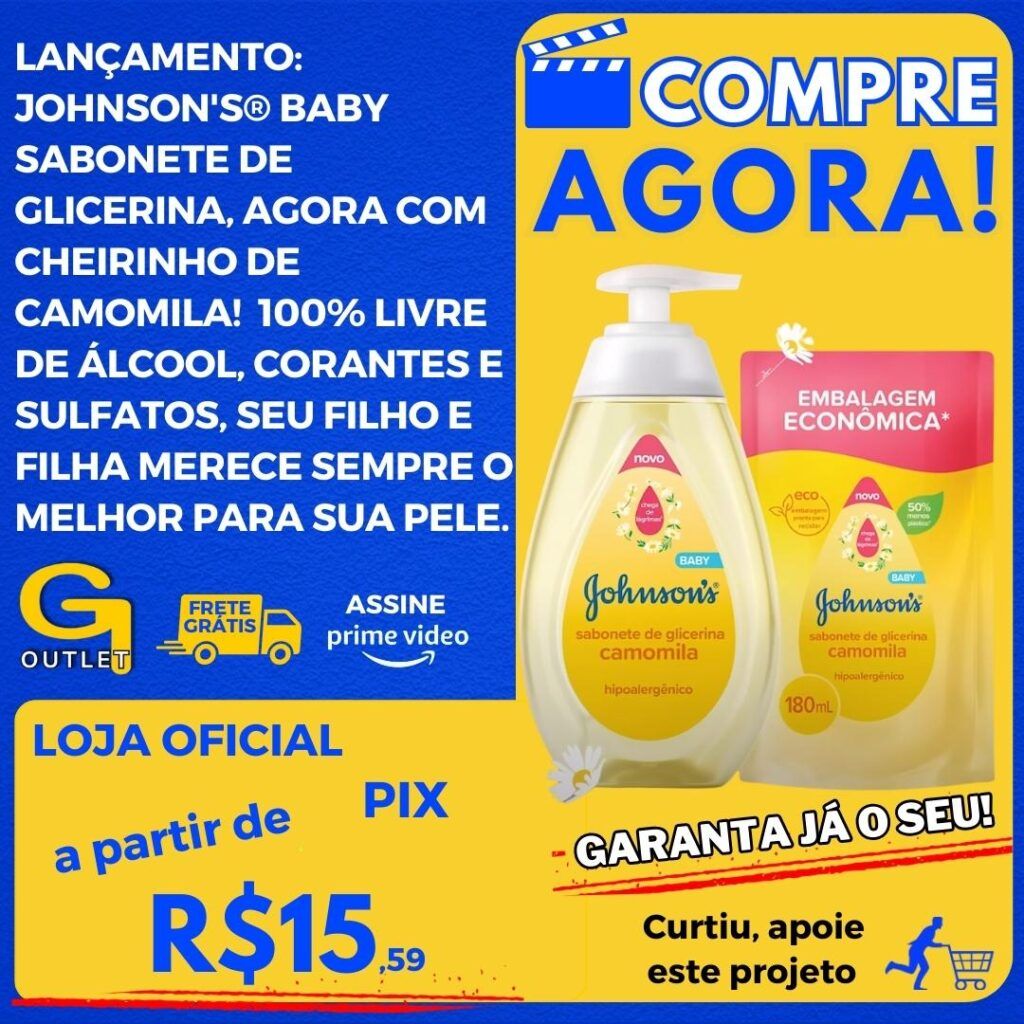 lançamento johnson baby sabonete de glicerina