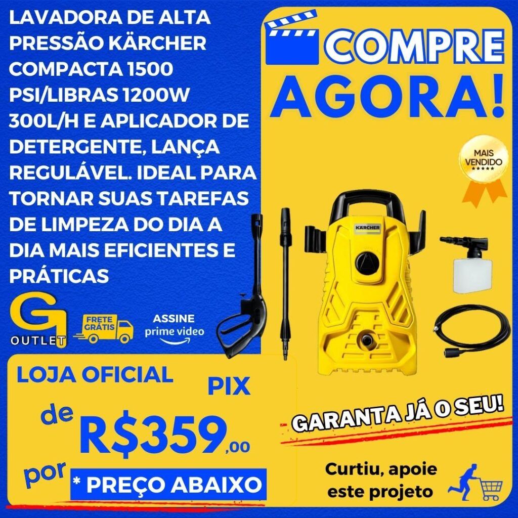 lavadora de alta pressão karcher compacta 1500 psi libras