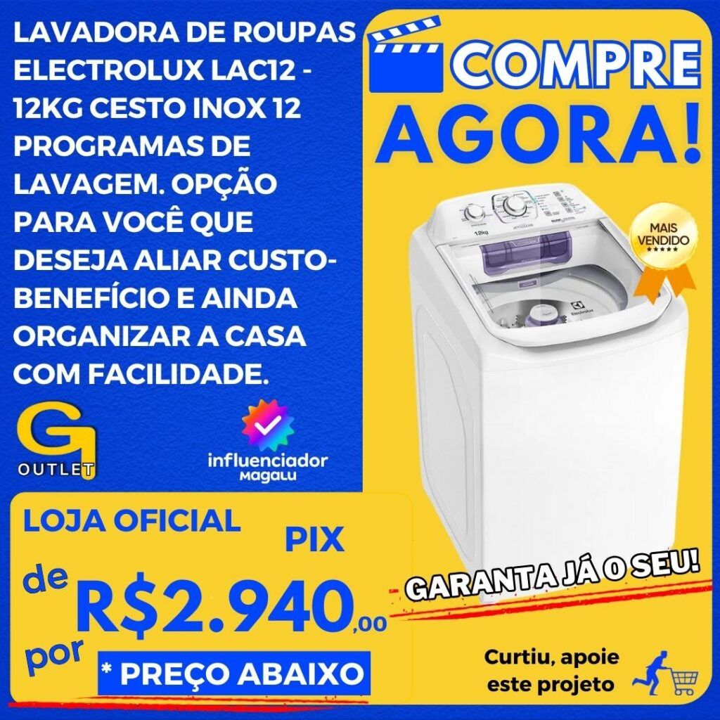 lavadora de roupas electrolux 12kg cesto inox