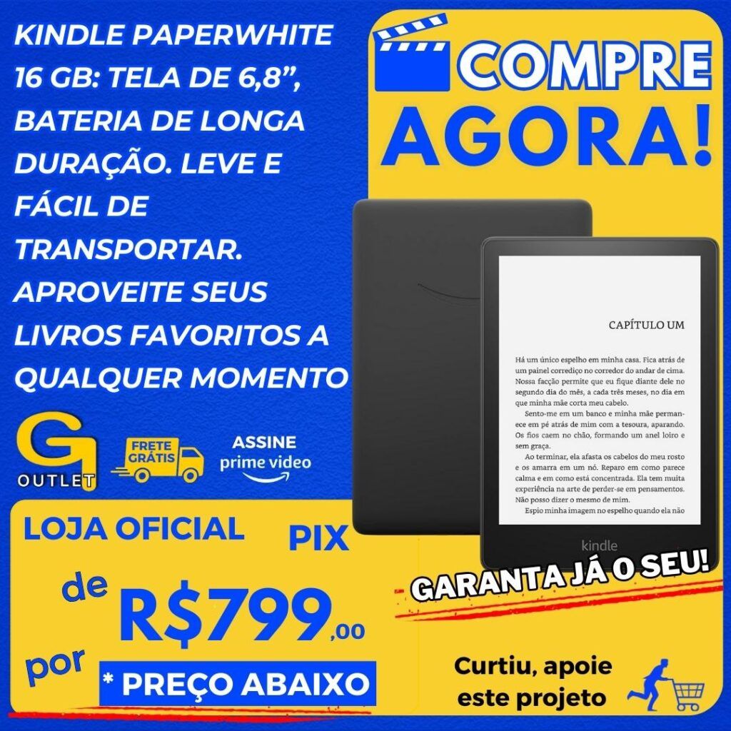 leitor kindle paperwhite 16gb bateria de longa duração leve e fácil