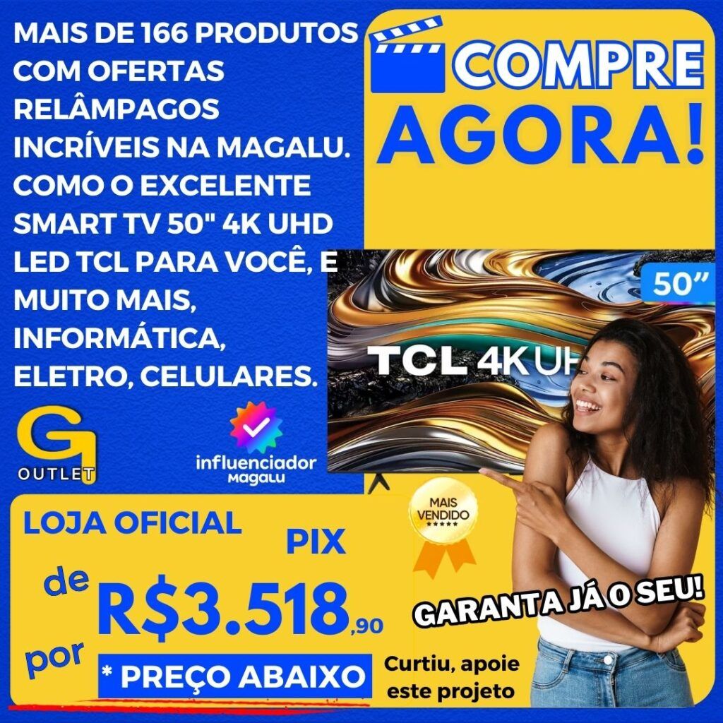 mais de 166 produtos na magalu com destaque para smart tv 50 uhd led tcl