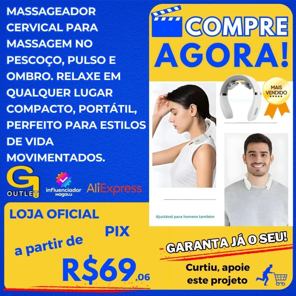 massageador cervical para massagem no pescoço, pulso e ombro