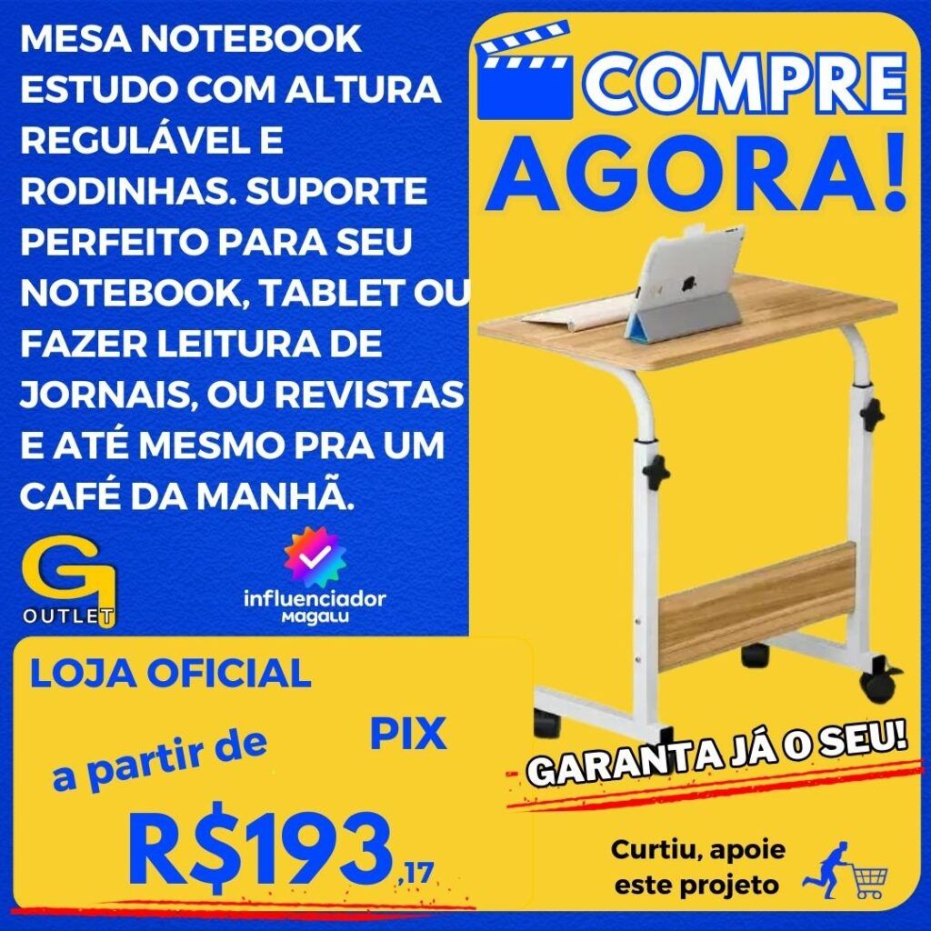 mesa notebook estudo com altura regulável