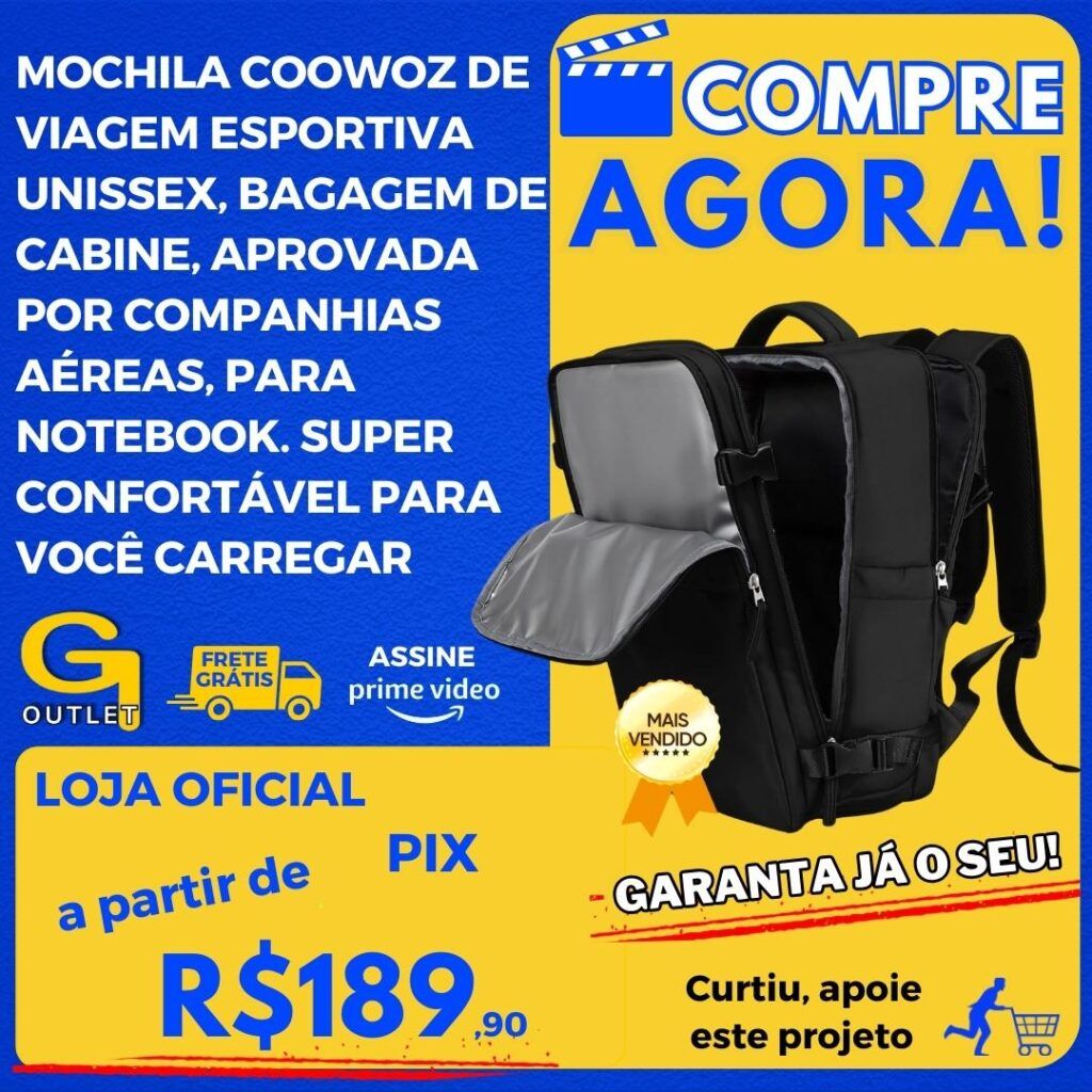 mochila coowow de viagem esportiva unissex