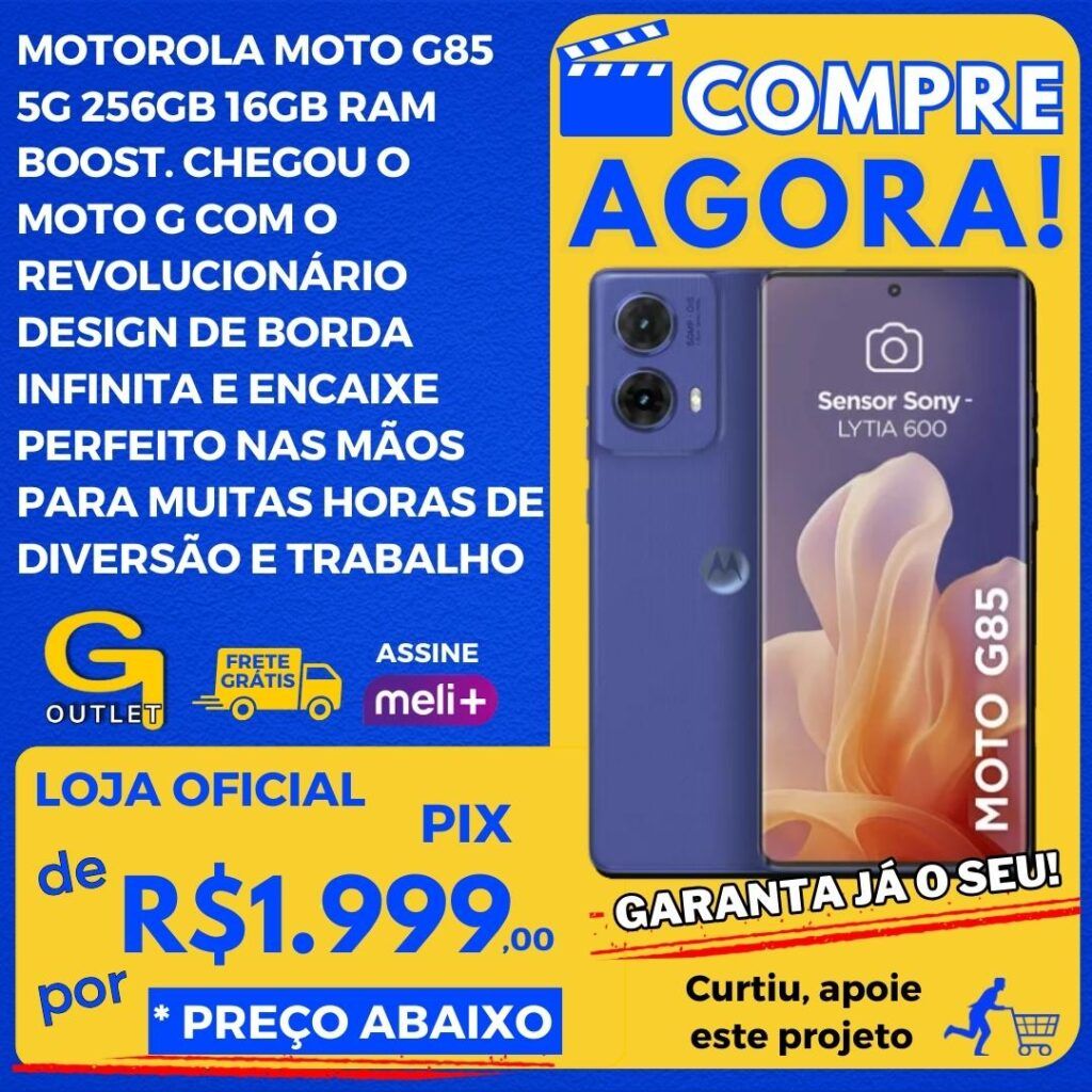 motorola moto g85 256gb ram boost novo e revolucionário celular na diversão e no trabalho