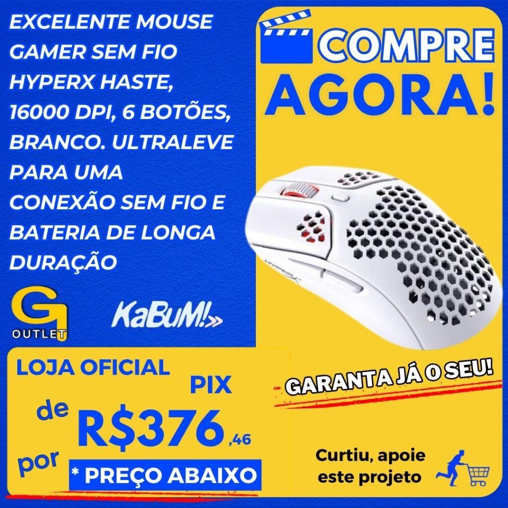 mouse gamer sem fio hyperx