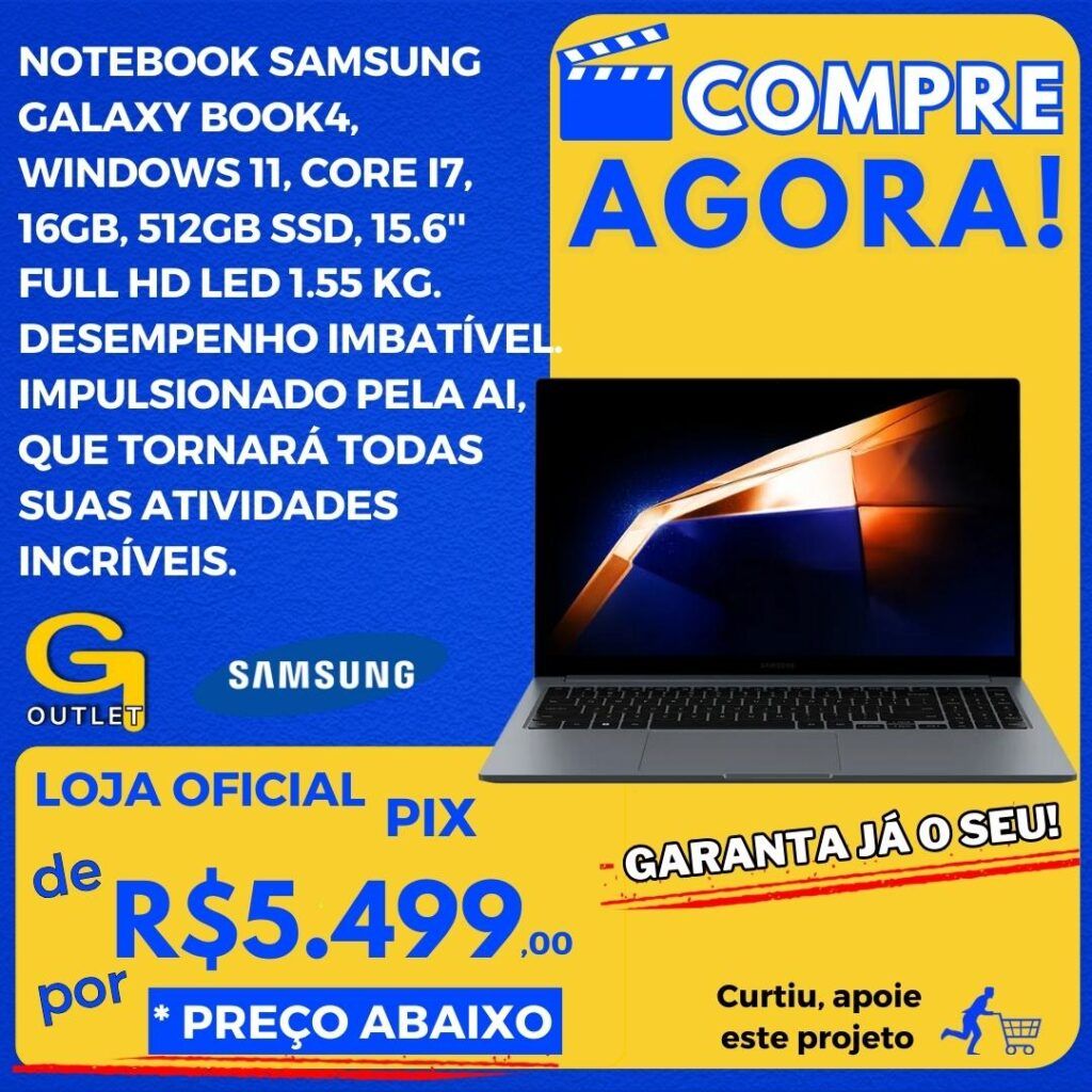 notebook samsung galaxy book4 windows 11 core i7 16gb 512 ssd