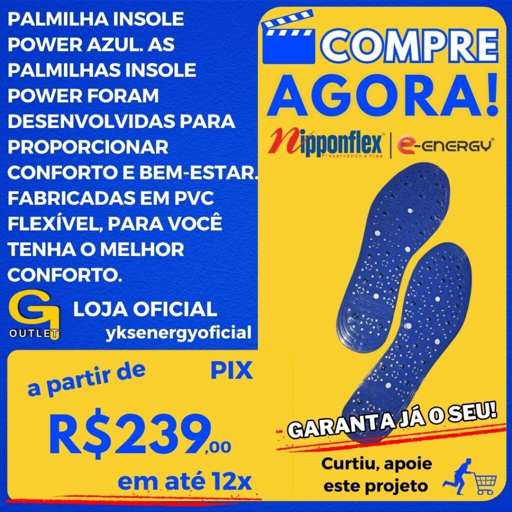 palmilha insole power azul nipponflex