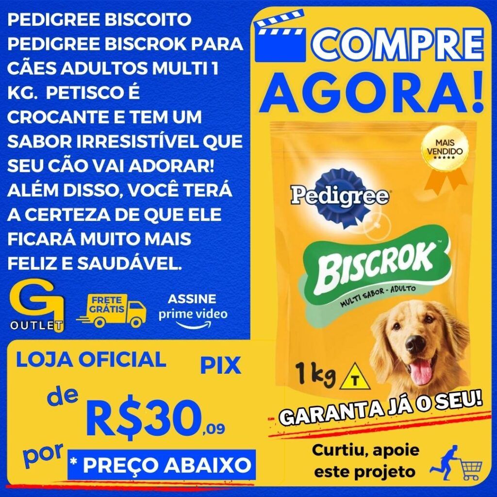 pedigree biscoito biscrok para cães adultos multi 1kg