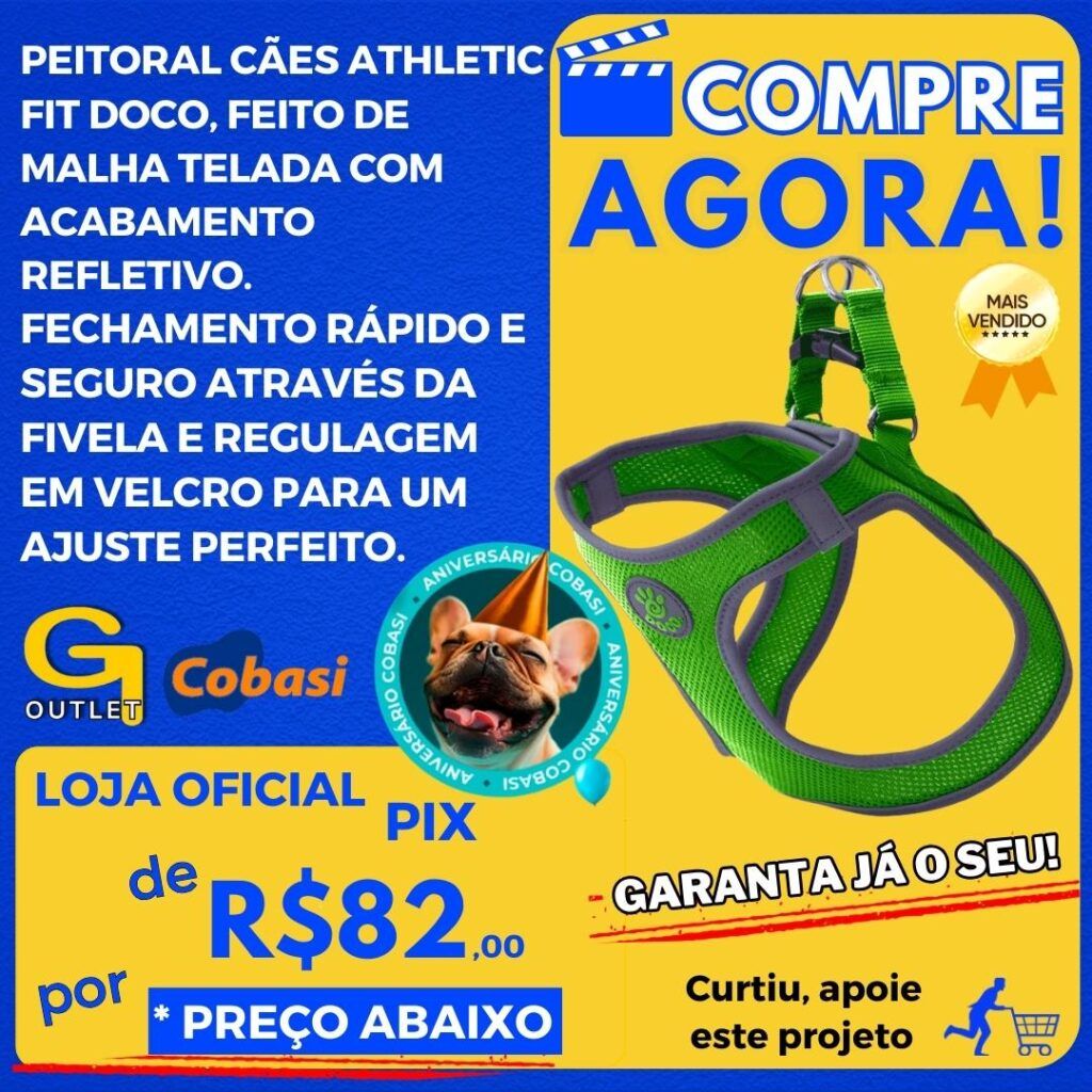 peitoral cães athletic fit doco cobasi