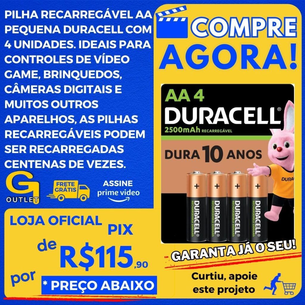 pilha recarregavel duracell