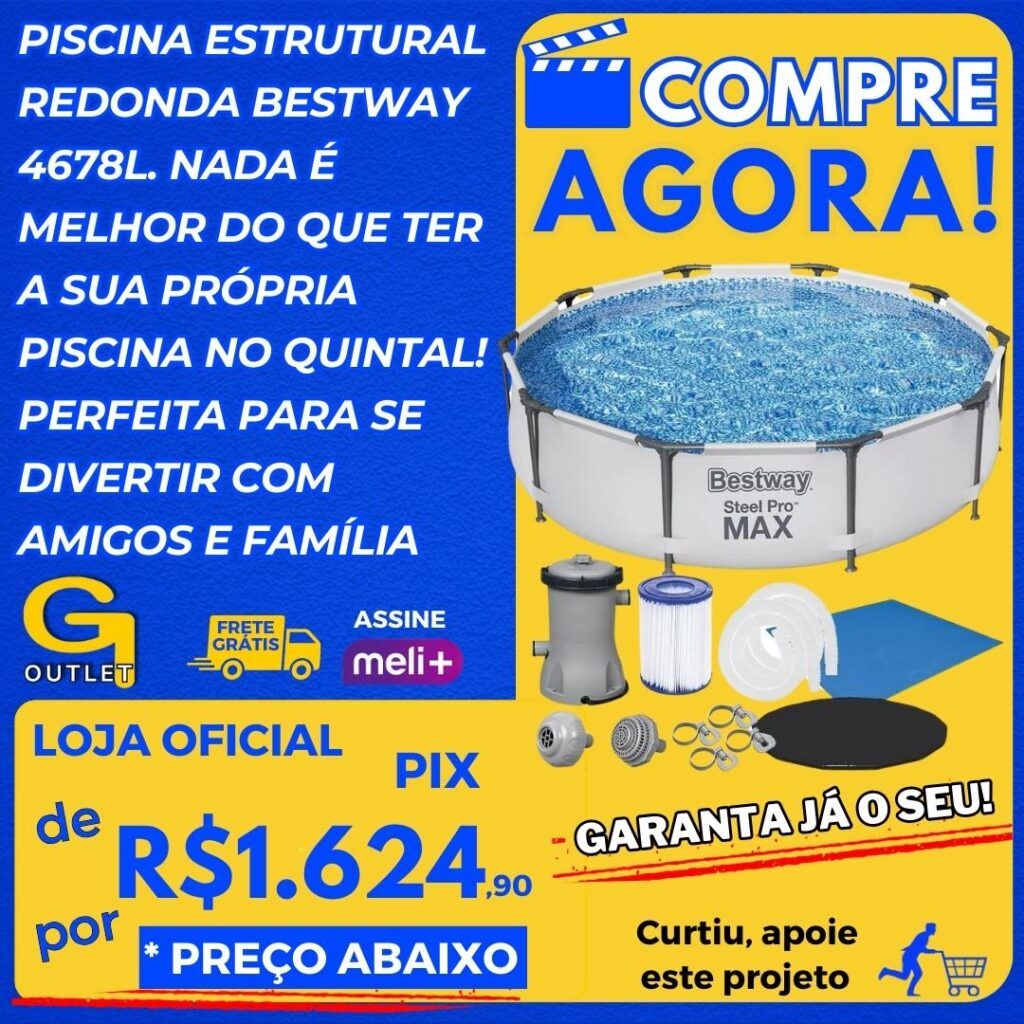 piscina estrutural redonda bestway 4.678litros uma diversão para sua família e amigos