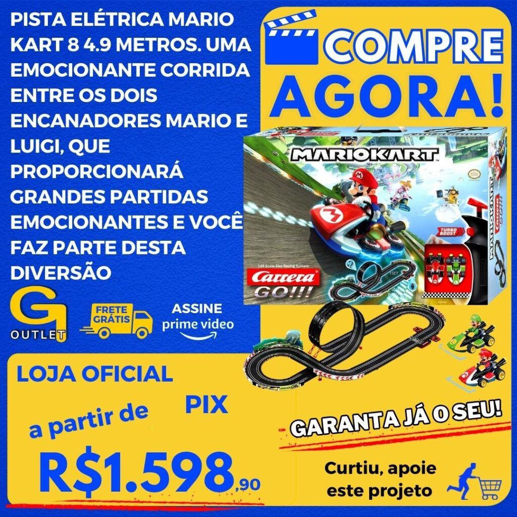 pista elétrica mario kart 8 4,9 metros