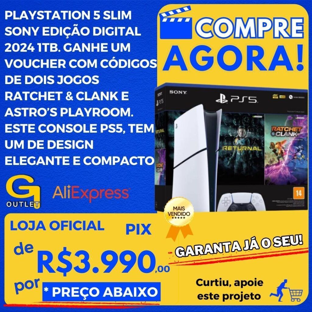 playstation 5 slim sony edição digital 2024 1tb