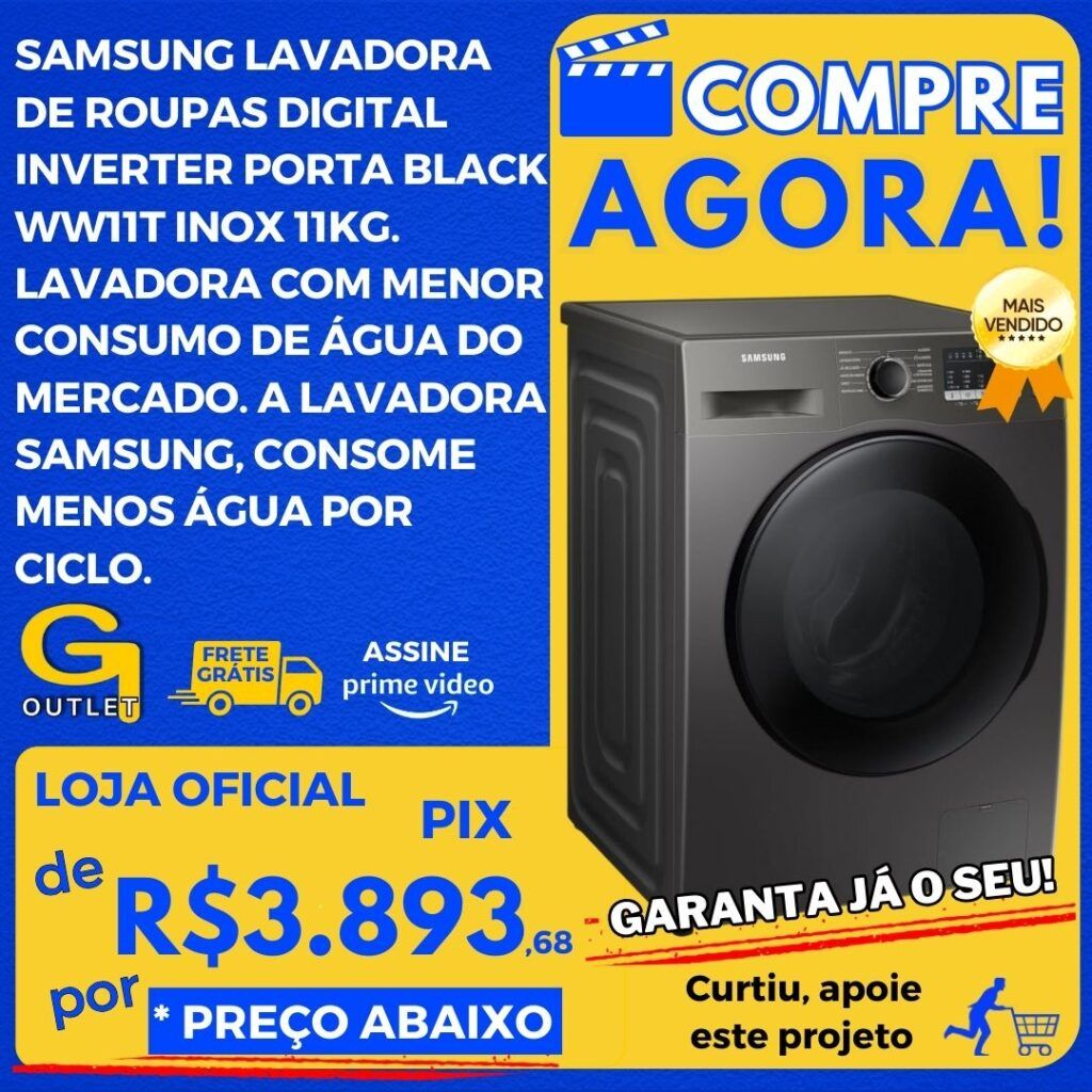 samsung lavadora de roupas digital inverter porta black inox 11kg