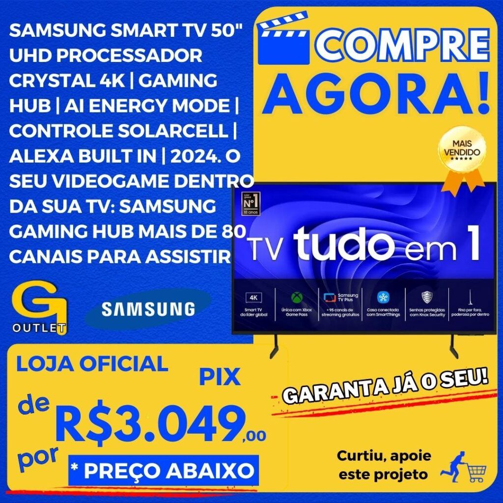 samsung smart 50 uhd processador crystal 4k gaming hub ai energy mode