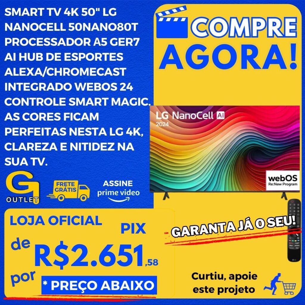 smart tv 4k 50 nanocell processador a5 com inteligencia artificial