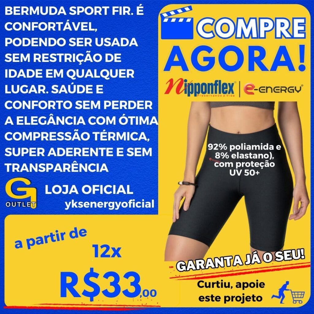 Bermuda nipponflex Sport FIR – Preto