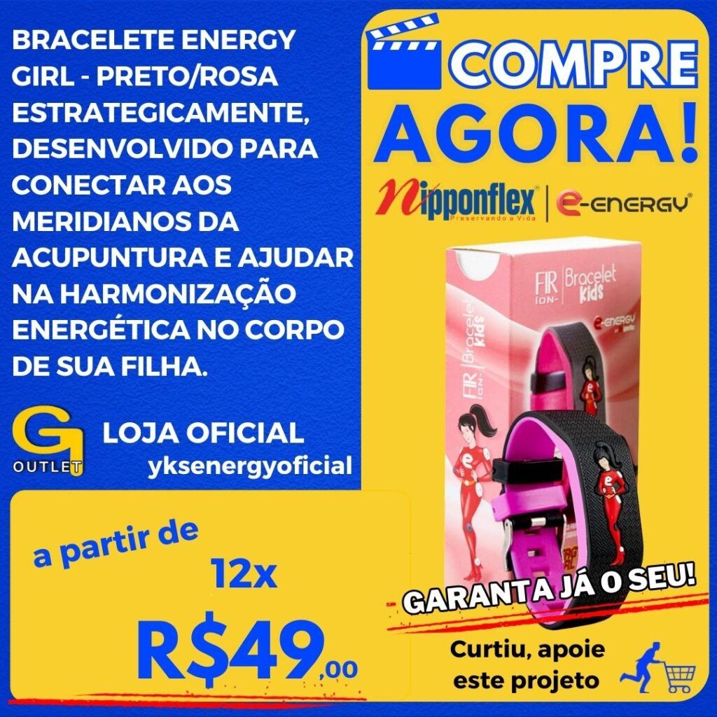 Bracelete Energy Girl - Preto Rosa Nipponflex