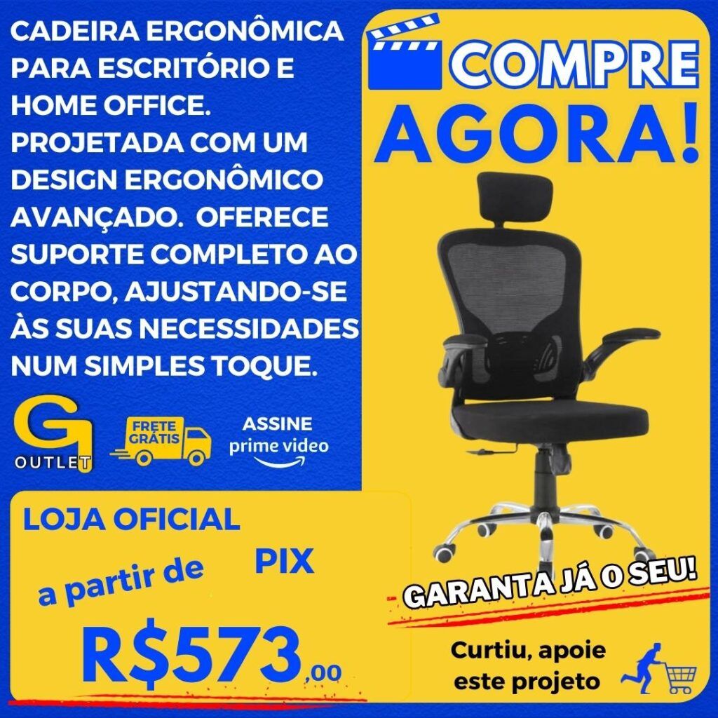 cadeira ergonômica para escritório e home office