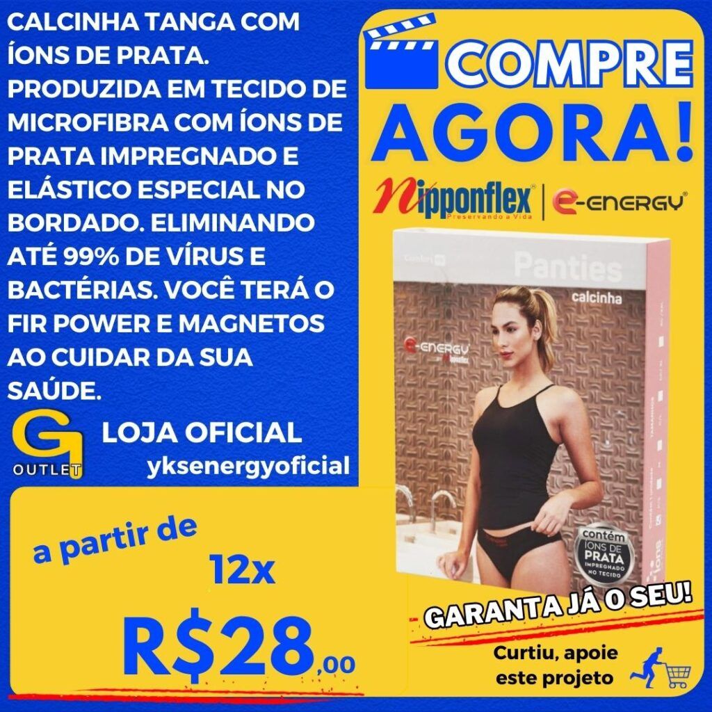 calcinha tanga com ions de prata nipponflex