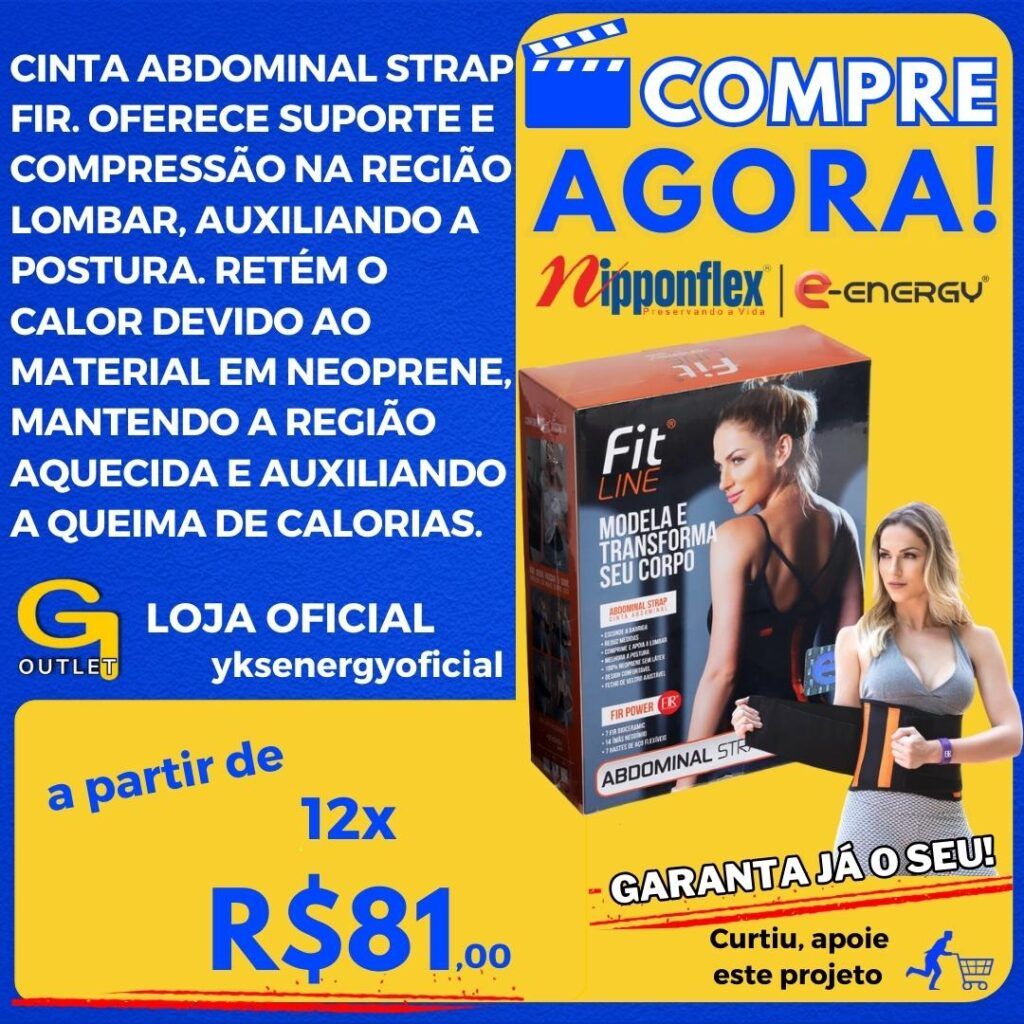 cinta abdominal strap fir que auxilia na queima das mercadorias nipponflex