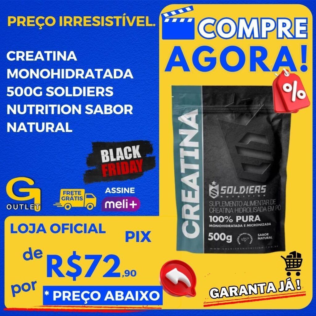 creatina monohidratada 500g soldiers nutrition sabor natural