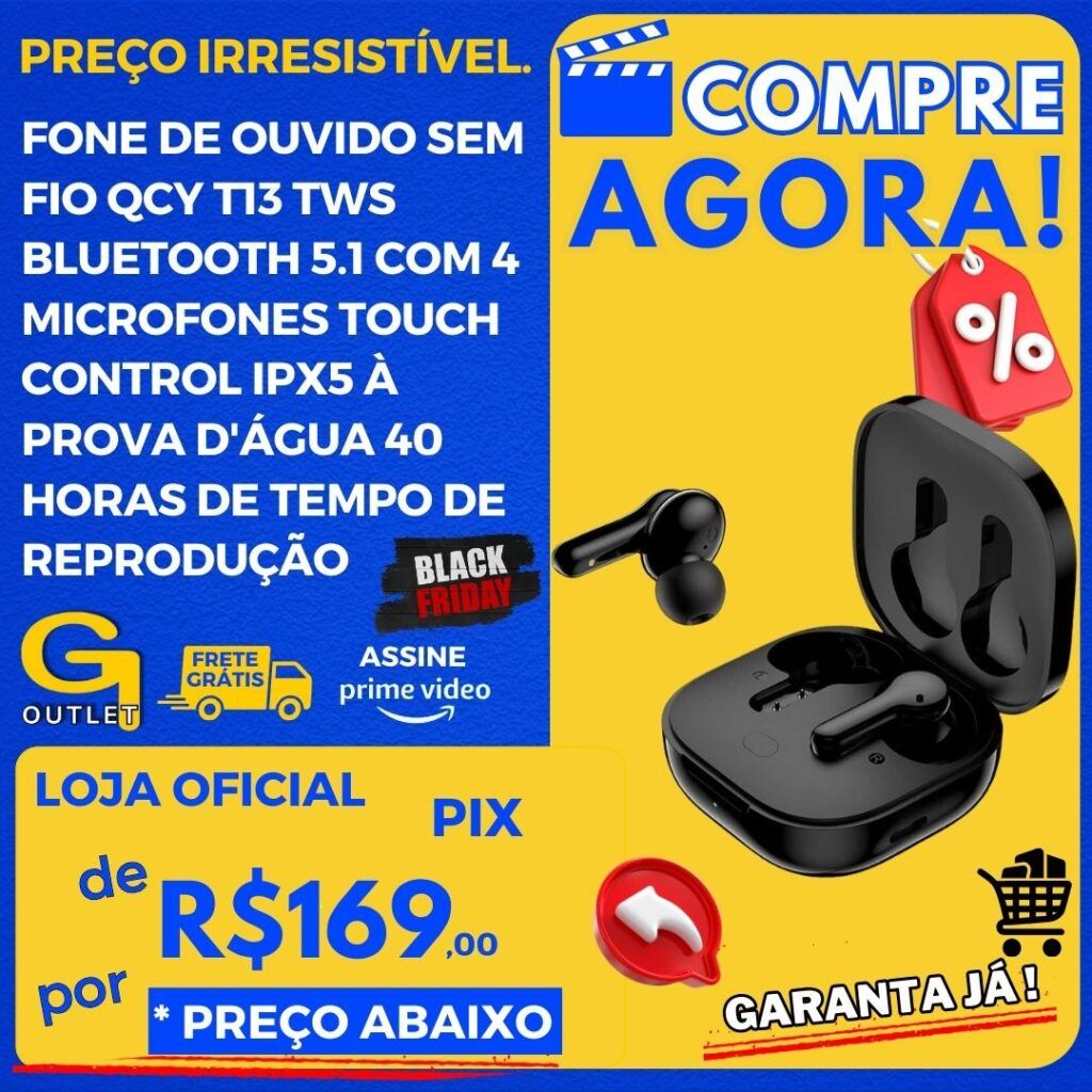 fone de ouvido sem fio qcy t13 tws