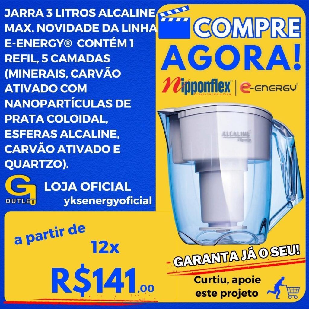 jarra 1 litro alcaline max novidade nipponflex