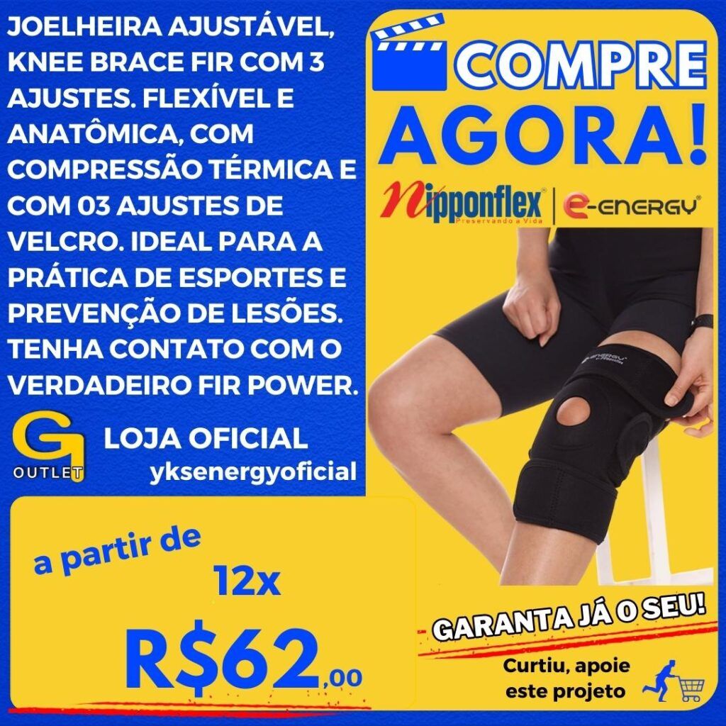 joelheira ajustavel knee brace fir com 3 ajustes nipponflex