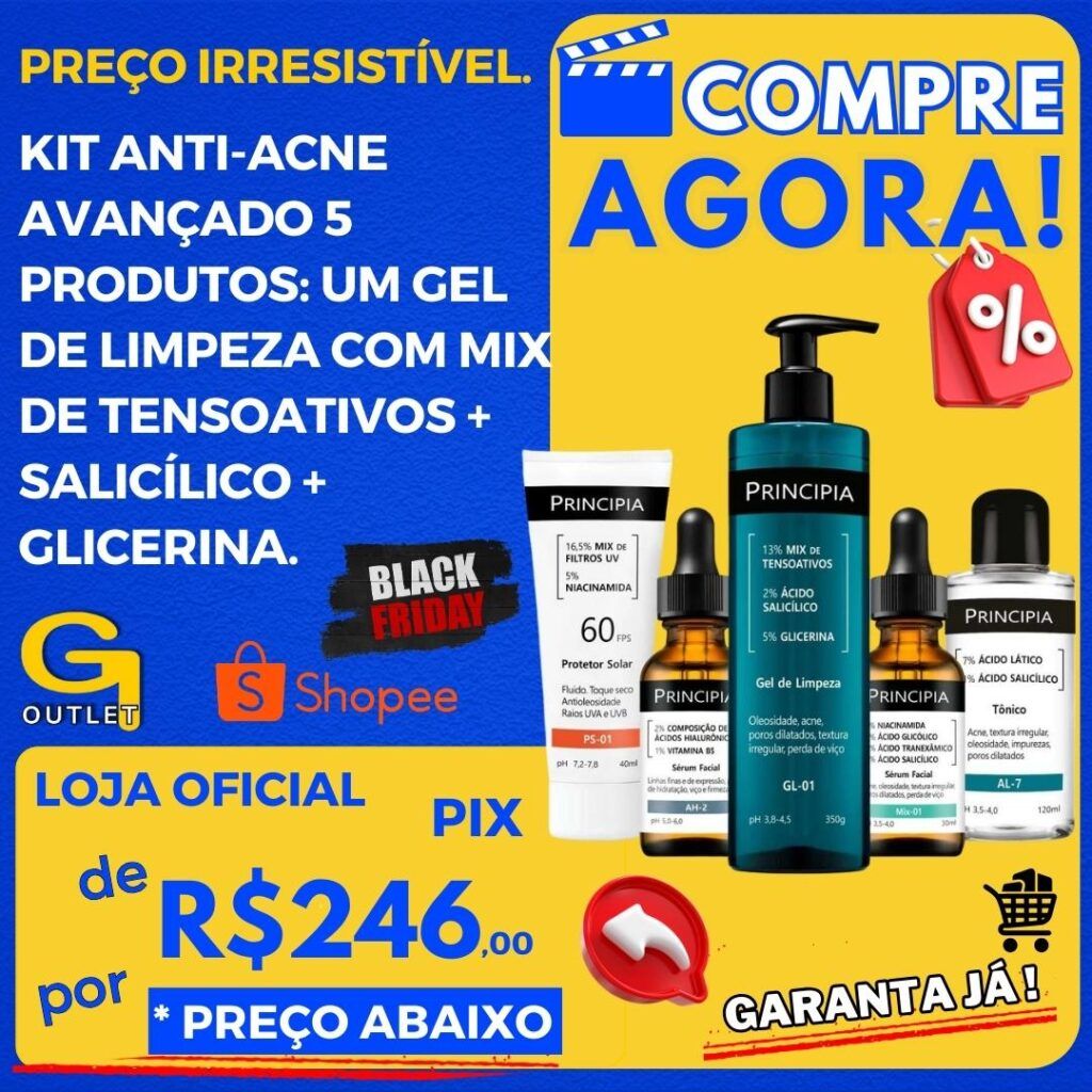 kit anti-acne avançado 5 produdos principia