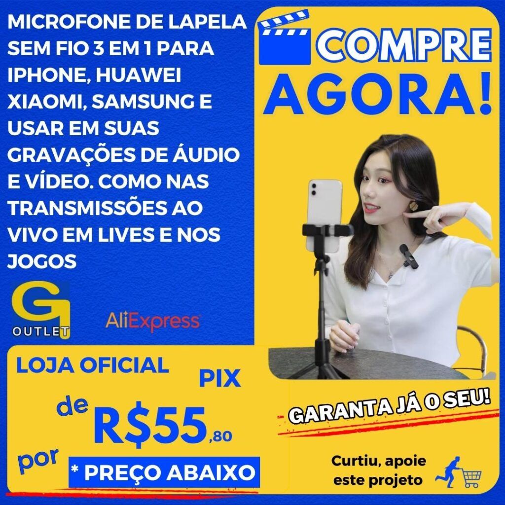 microfone de lapela sem fio 3 em 1