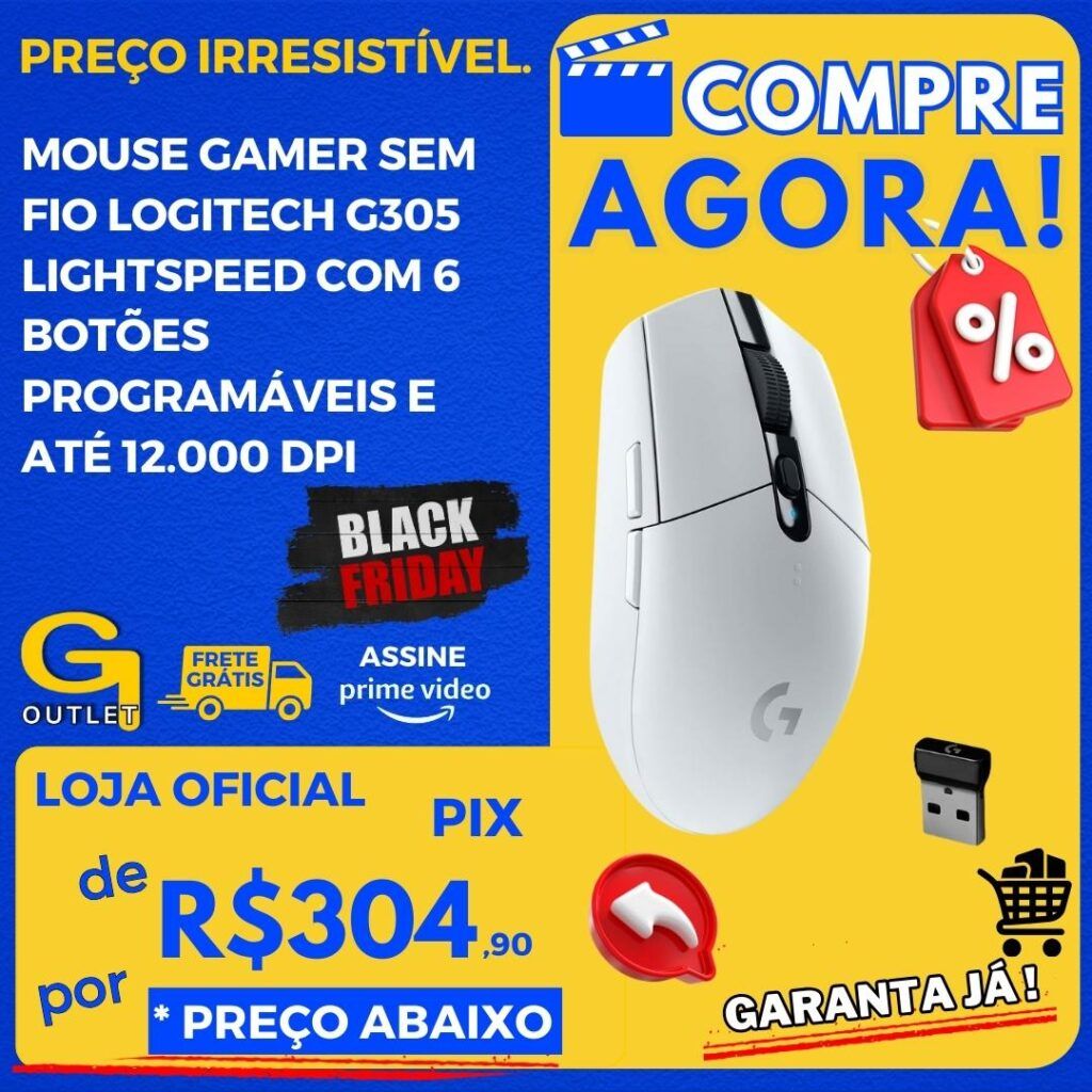 mouse gamer sem fio logitech g305