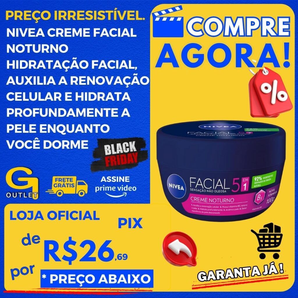 nivea creme facial noturno de renovação celular