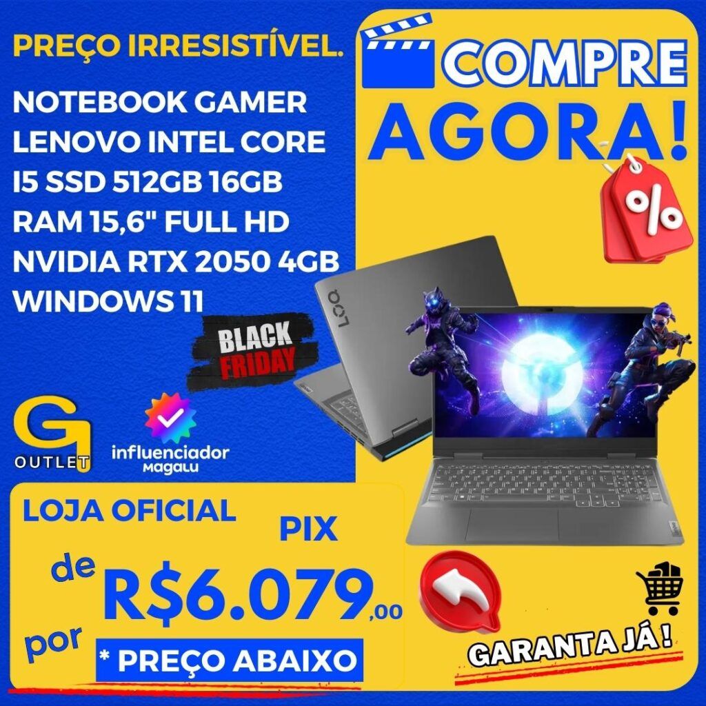 notebook gamer lenovo 512gb ssd nvidea 2050