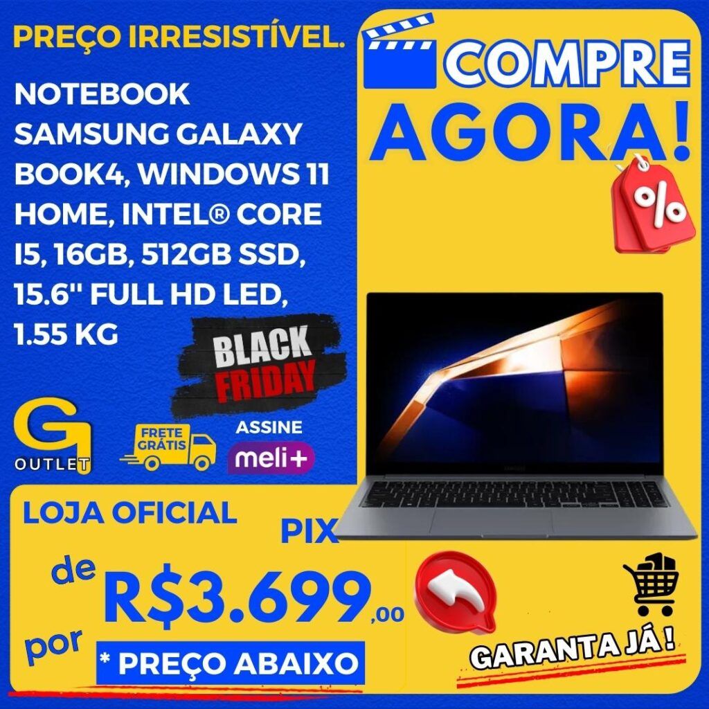 notebook samsung galaxay book4 windows 11 512gb ssd