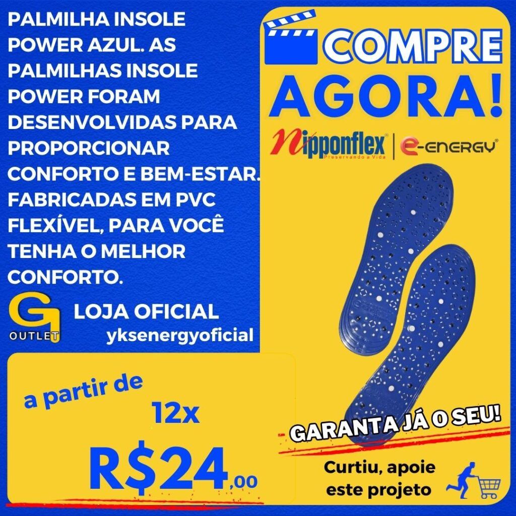 palmilha insole power azul nipponflex