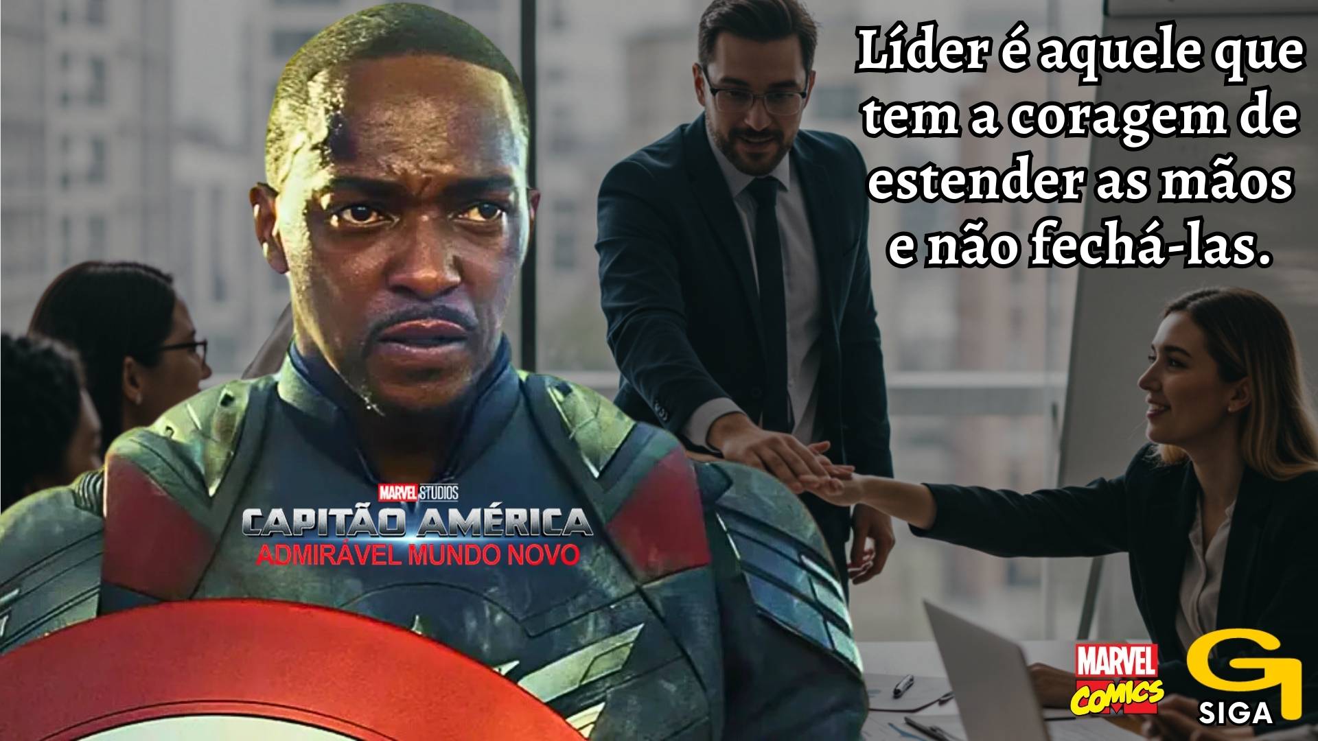 Como a Liderança Inspiradora está presente em Capitão América Admirável Novo Mundo pelo lúdico Gestao Ludika