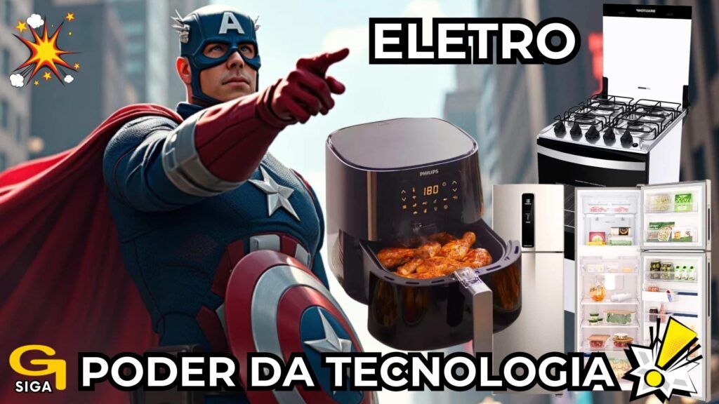 eletro air fryer, fogão, geladeira e muito mais